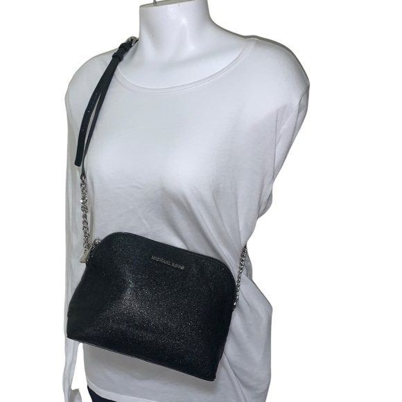 Michael Kors black glitzy over the shoulder chain and leather strap - Picture 5 of 6